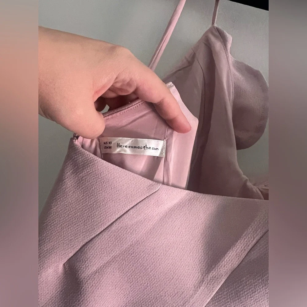 Blush Pink Ruffle Slip Dress | Women’s US Medium | Wedding Guest, Bridal, date - Picture 4 of 5